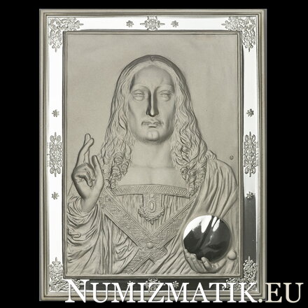 Salvator Mundi, Leonardo Da Vinci - silver plaque - Š. Novotný
